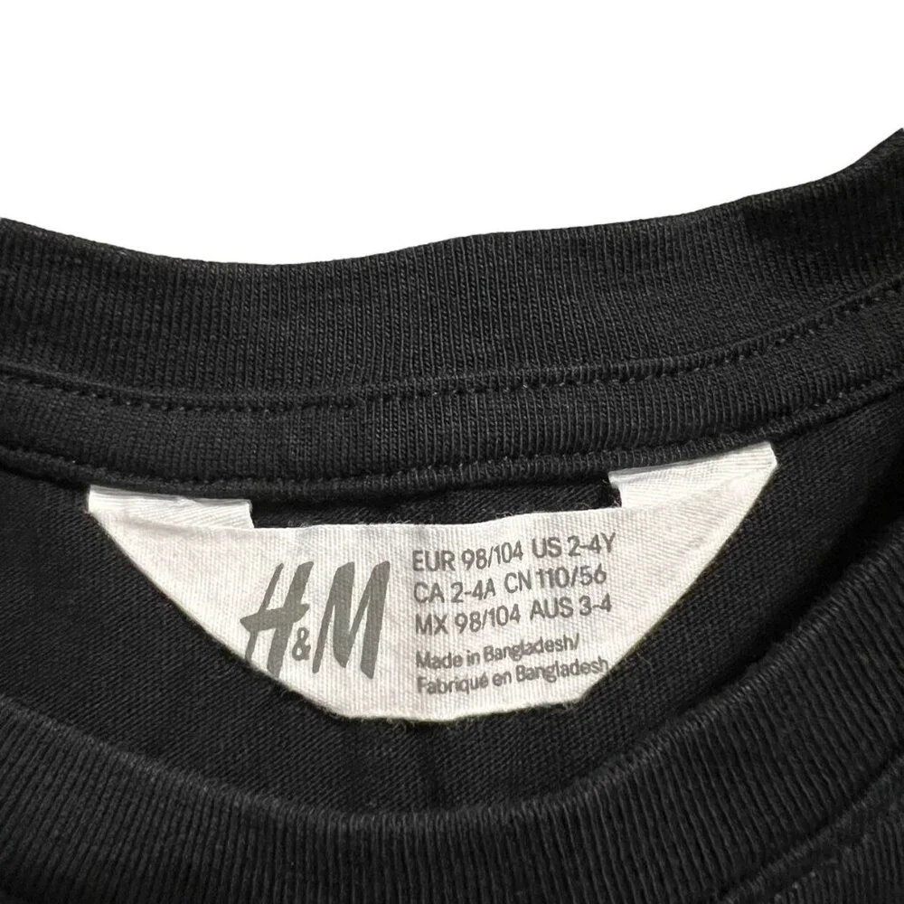 H&M 2-4Y Halloween Glow In The Dark Skeleton Shirt